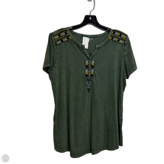 Top Short Sleeve By Coldwater Creek In Green, Size: M