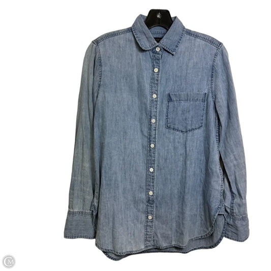 Top Long Sleeve By J. Crew In Blue Denim, Size: Xxs