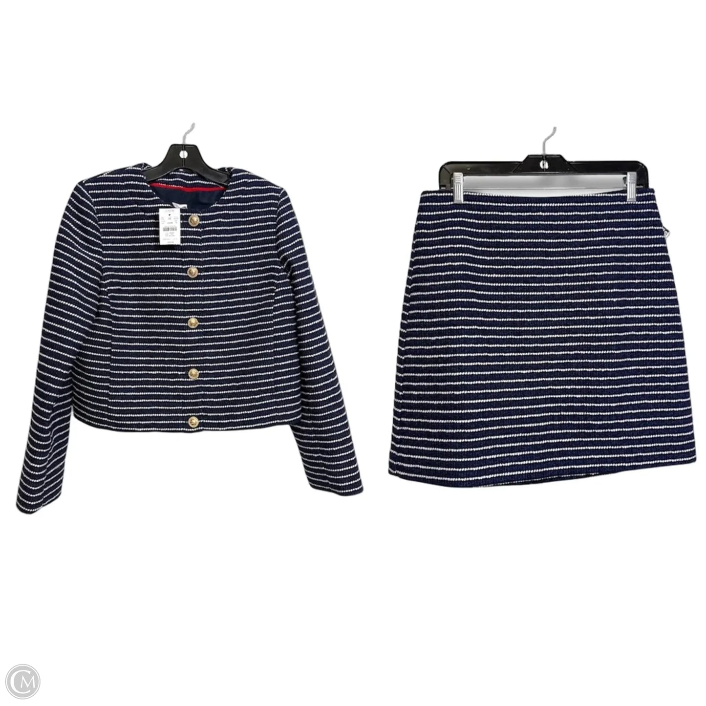 Skirt Suit 2pc By J. Crew In Striped Pattern, Size: 8
