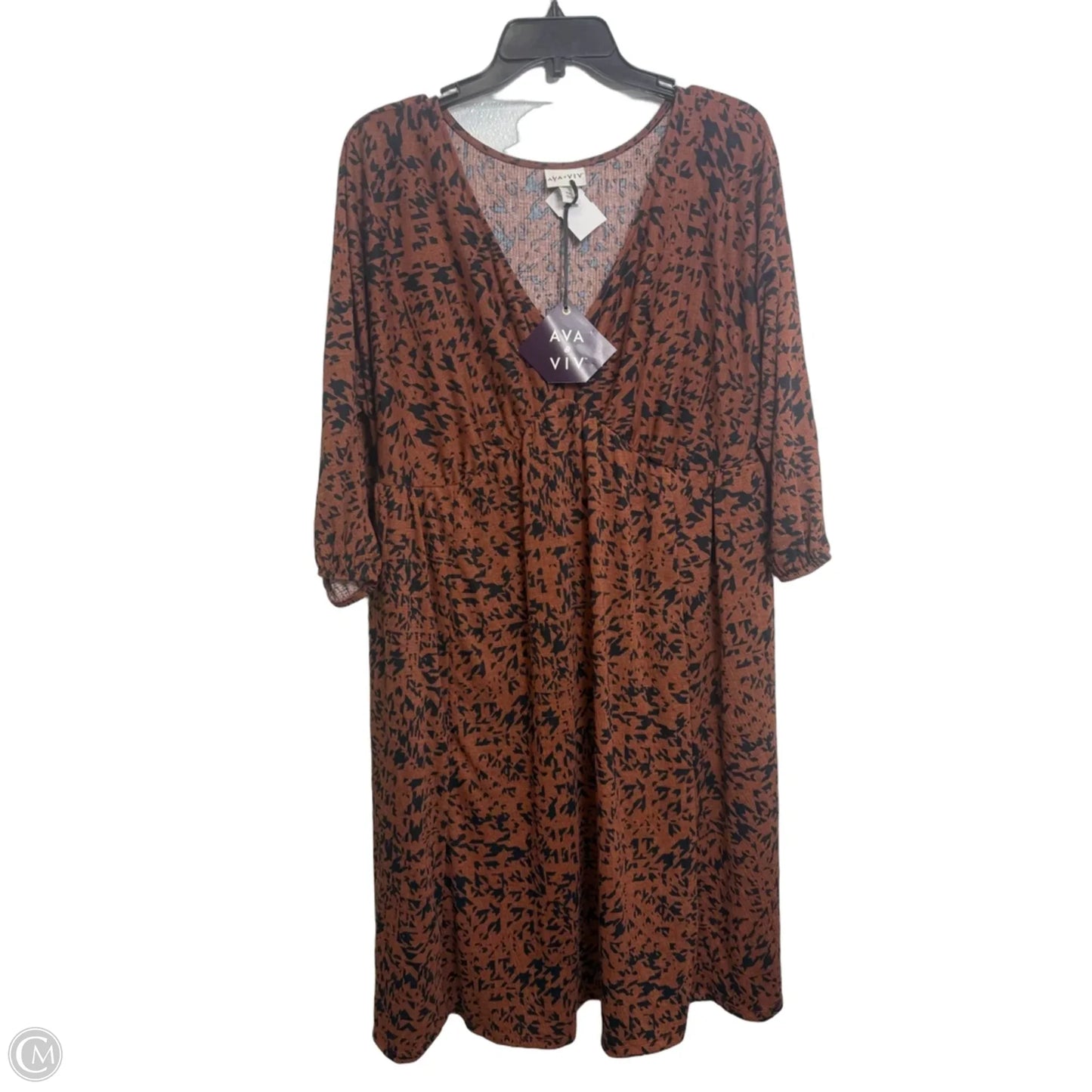 Dress Casual Short By Ava & Viv In Animal Print, Size: Xxl