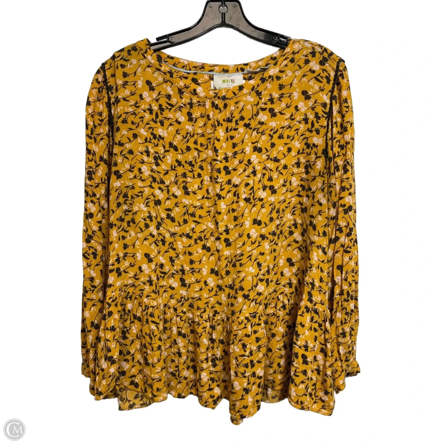 Top Long Sleeve By Maeve In Yellow, Size: 1x