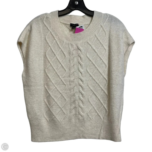 Sweater Short Sleeve By Ann Taylor In Ivory, Size: M