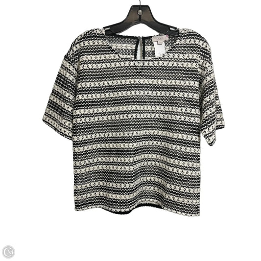 Top Short Sleeve By Loft In Black, Size: Xs