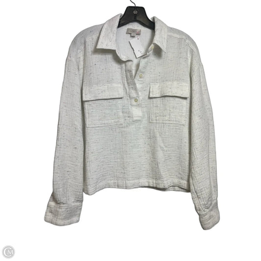 Top Long Sleeve By Loft In White, Size: S