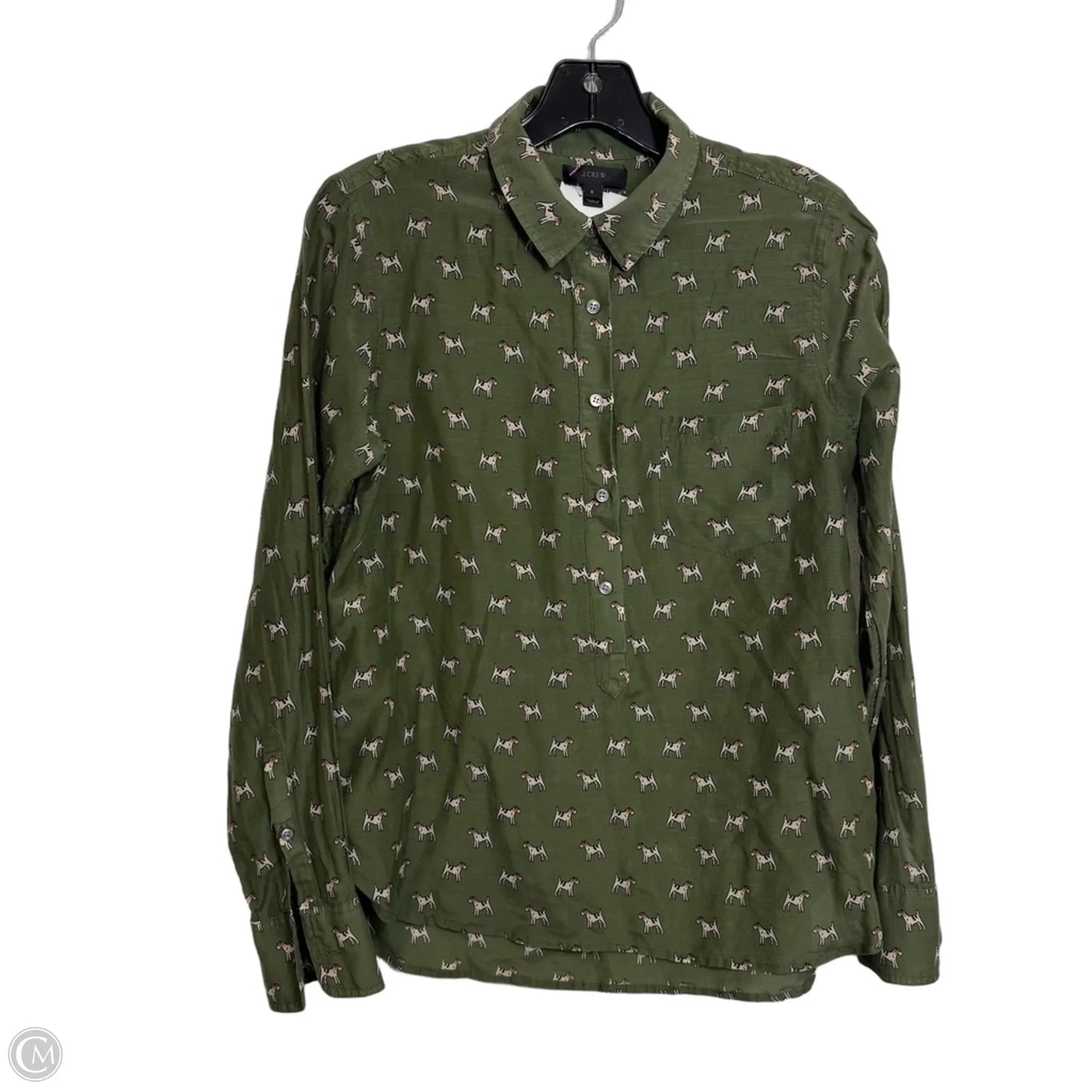 Top Long Sleeve By J. Crew In Green, Size: 6
