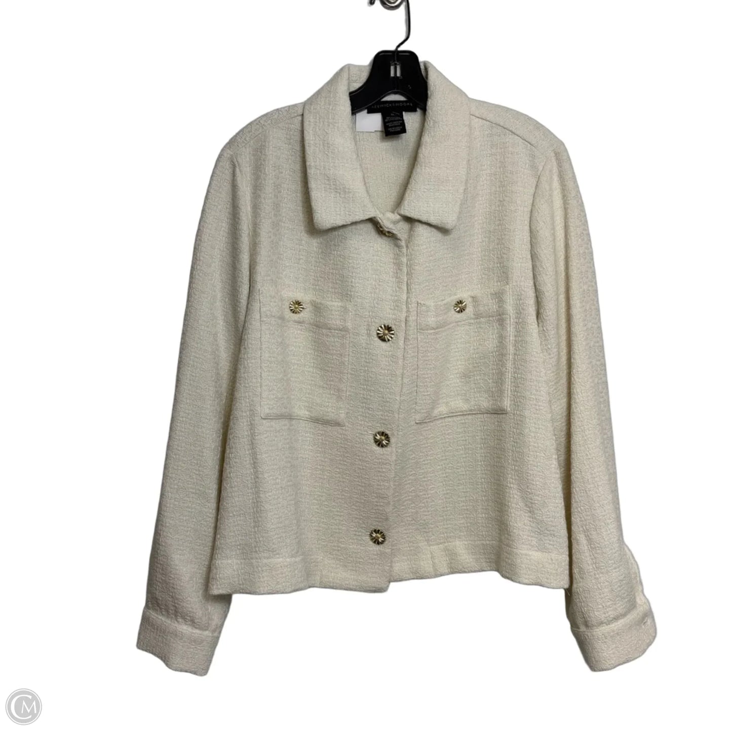 Blazer By Clothes Mentor In Ivory, Size: 1x