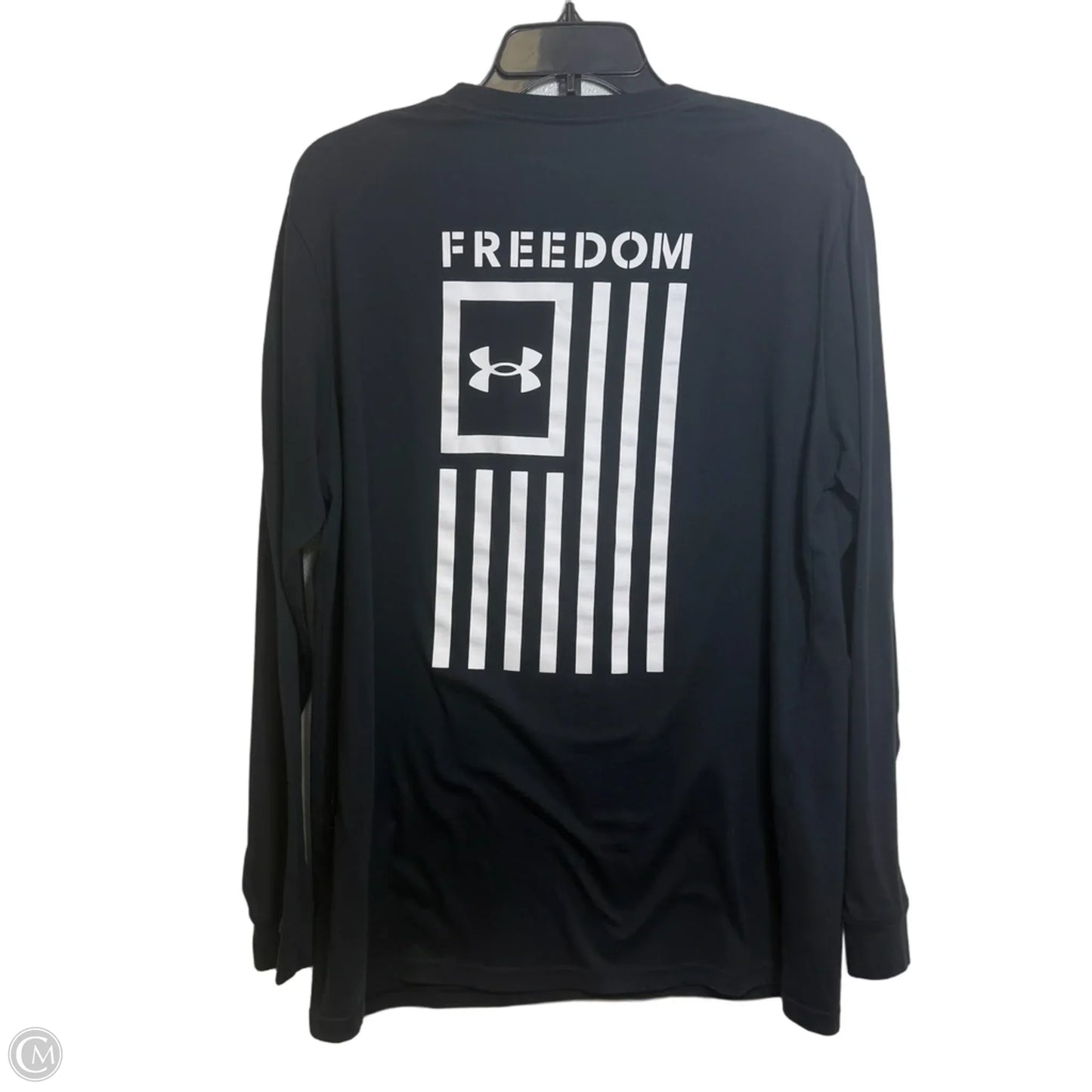 Athletic Top Long Sleeve Crewneck By Under Armour In Black, Size: Xl