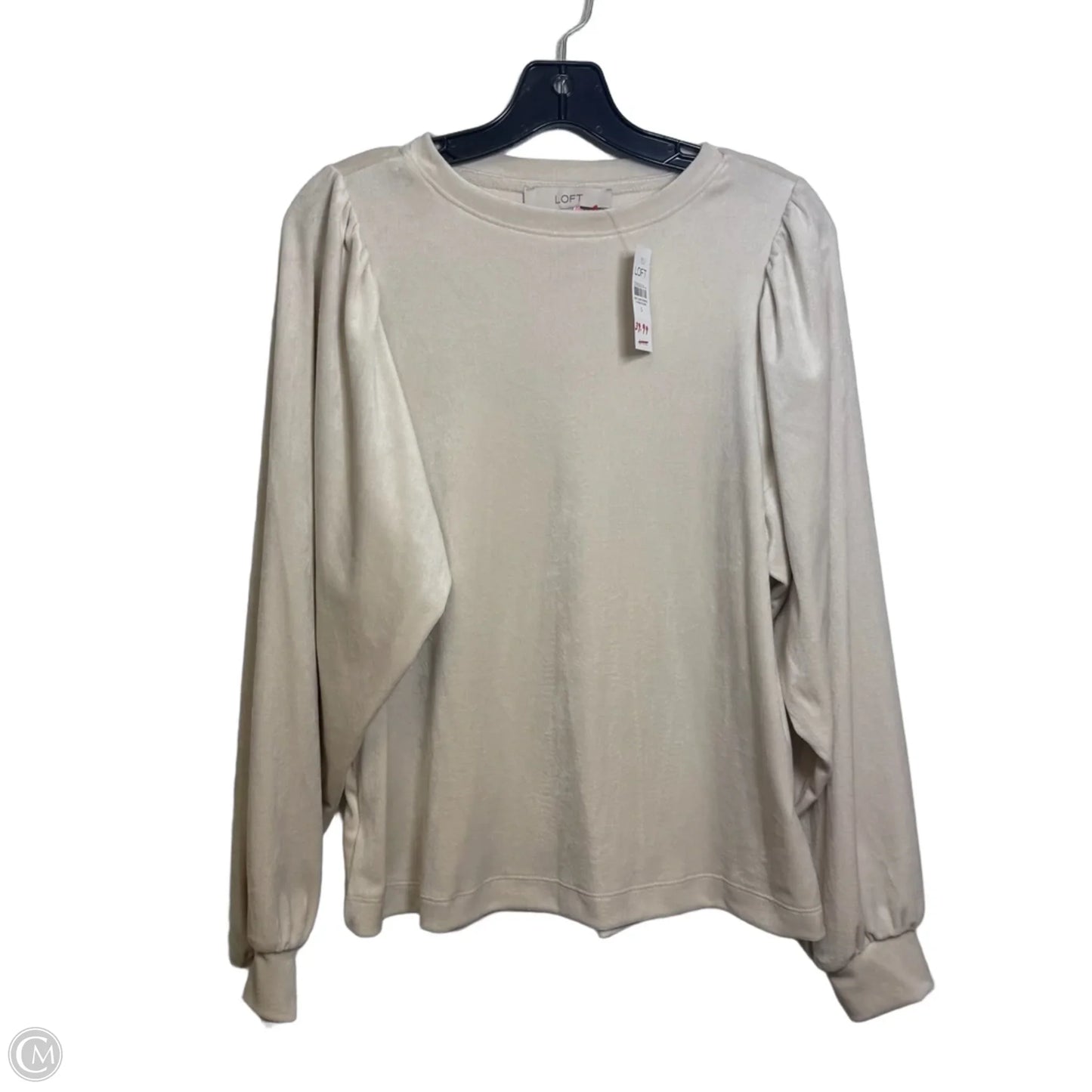 Top Long Sleeve By Loft In Ivory, Size: S