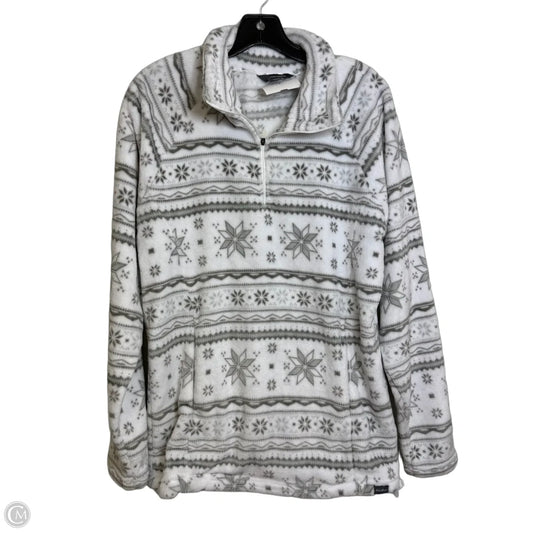 Jacket Fleece By Eddie Bauer In White, Size: L