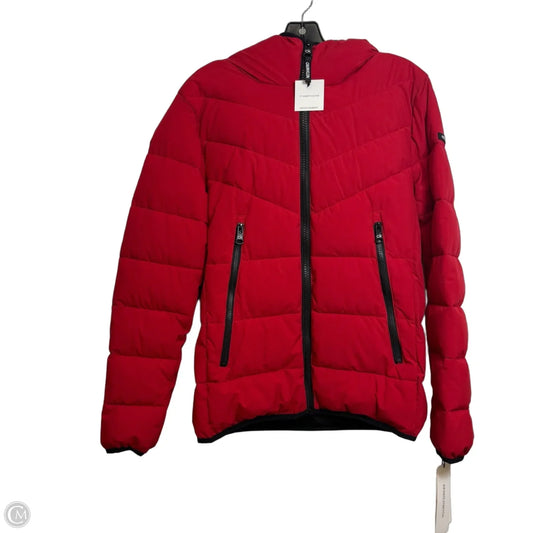 Jacket Puffer & Quilted By Calvin Klein In Red, Size: S
