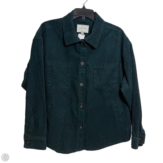 Jacket Shirt By Lucky Brand In Green, Size: L