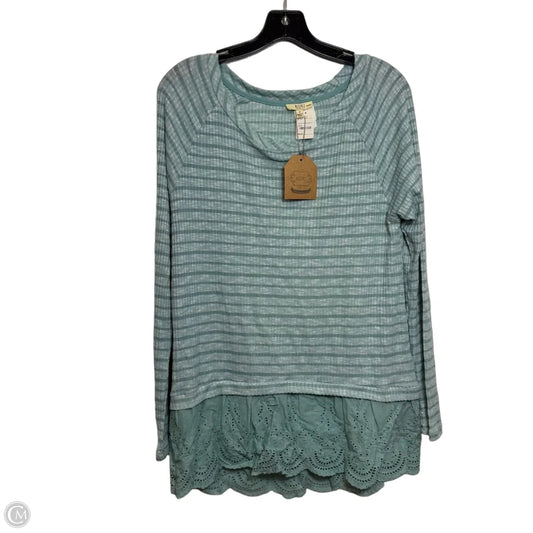 Top Long Sleeve By Kori America In Aqua, Size: S