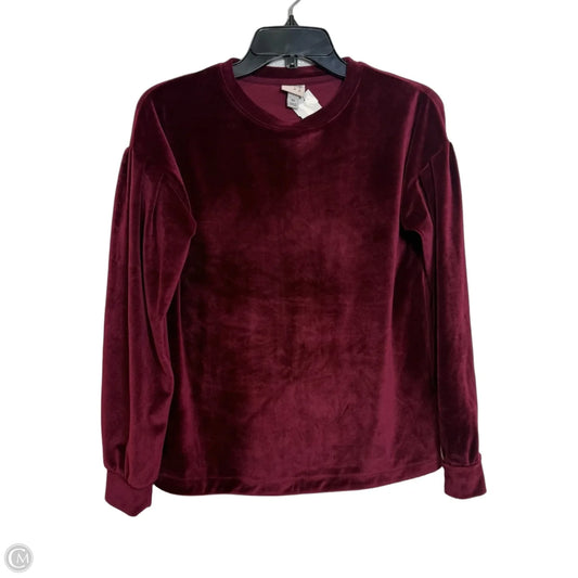 Top Long Sleeve By A New Day In Maroon, Size: Xs