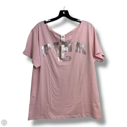 Top Short Sleeve By Pink In Pink, Size: M