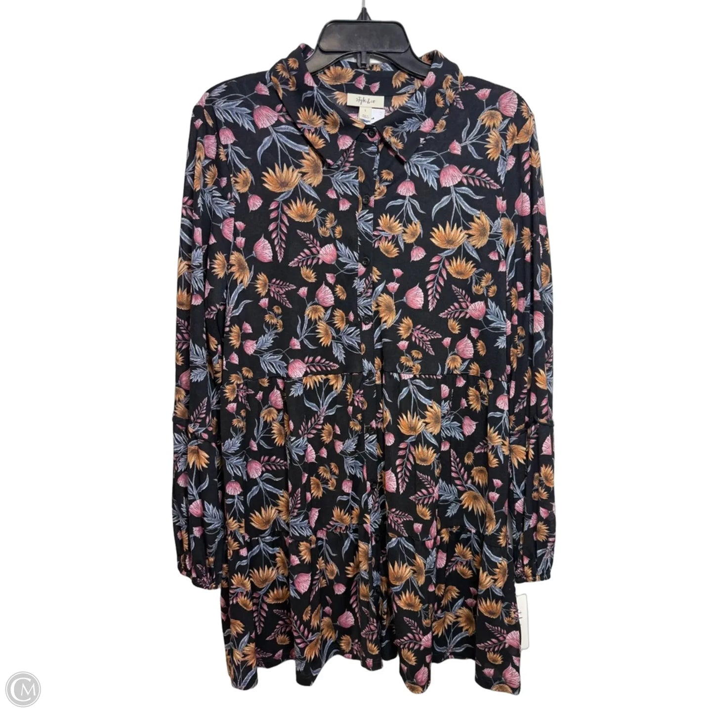 Dress Casual Short By Style And Company In Floral Print, Size: L