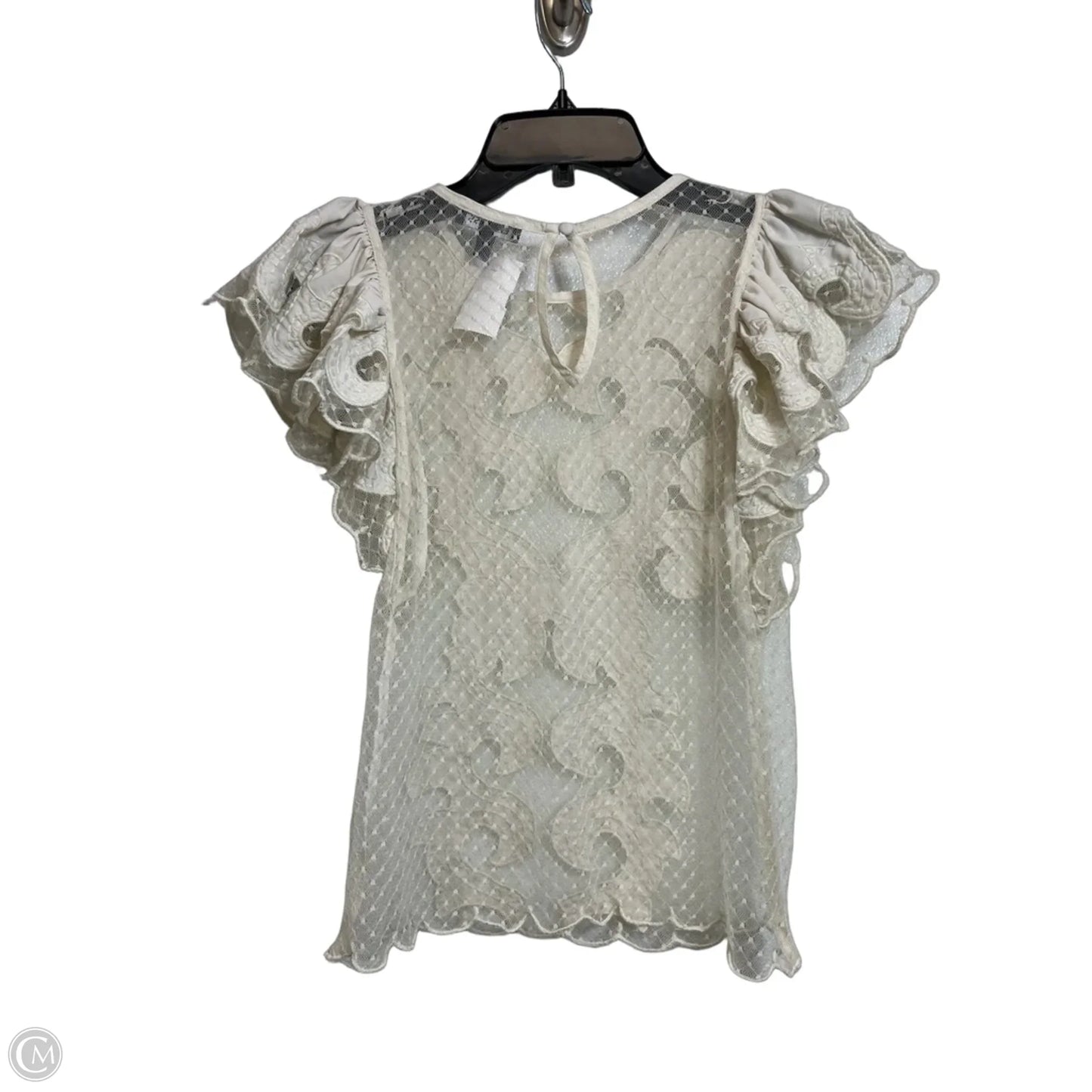 Top Short Sleeve By Express In White, Size: Xs