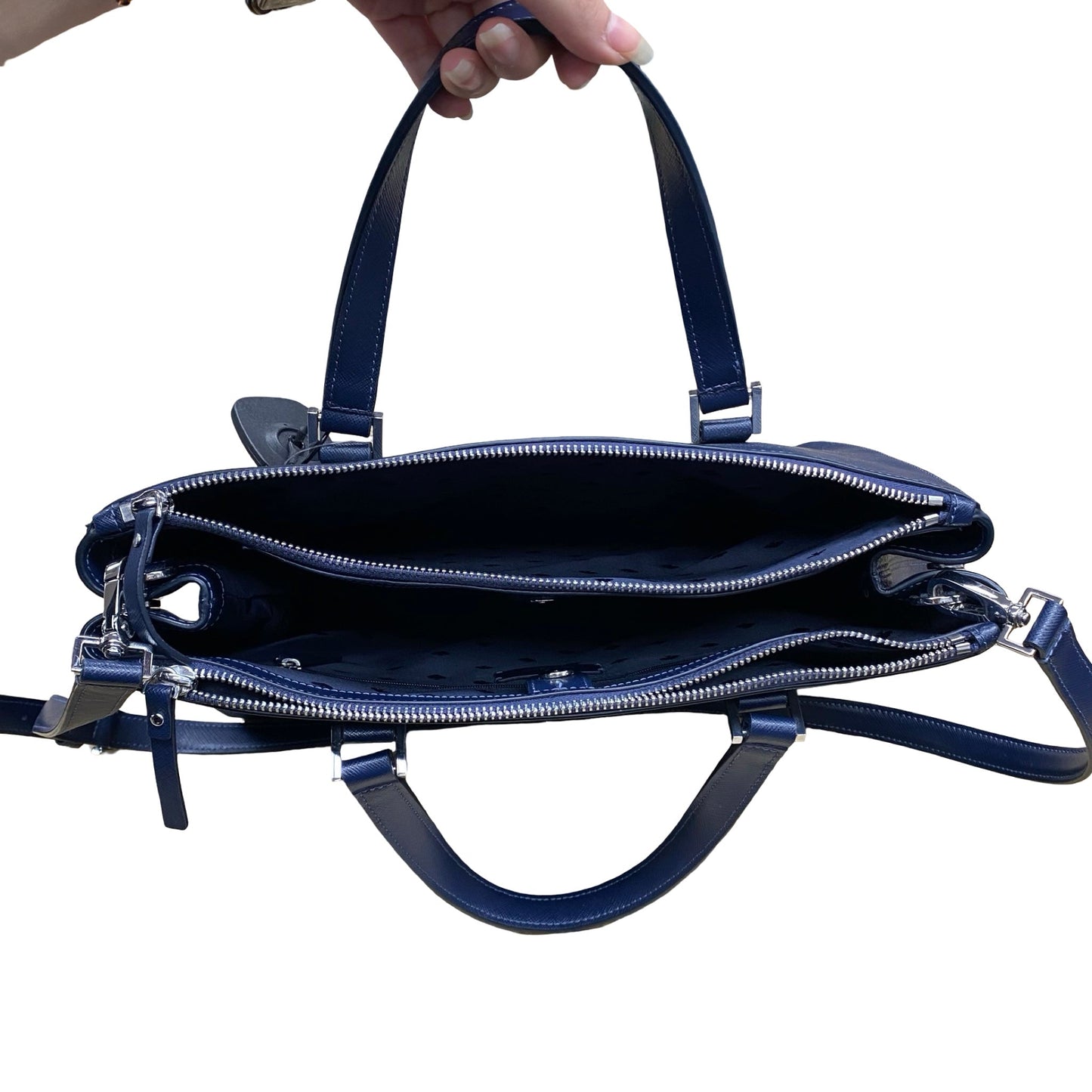 Handbag Designer By Kate Spade In Navy, Size:Medium