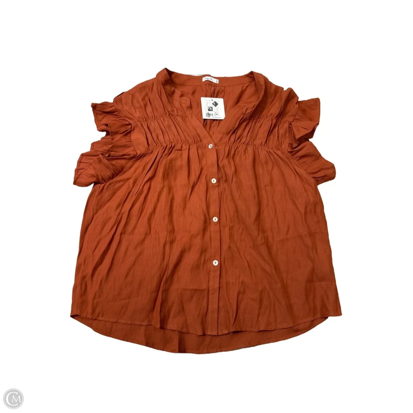 New! Top Short Sleeve By Cozy Co. In Orange, Size: L