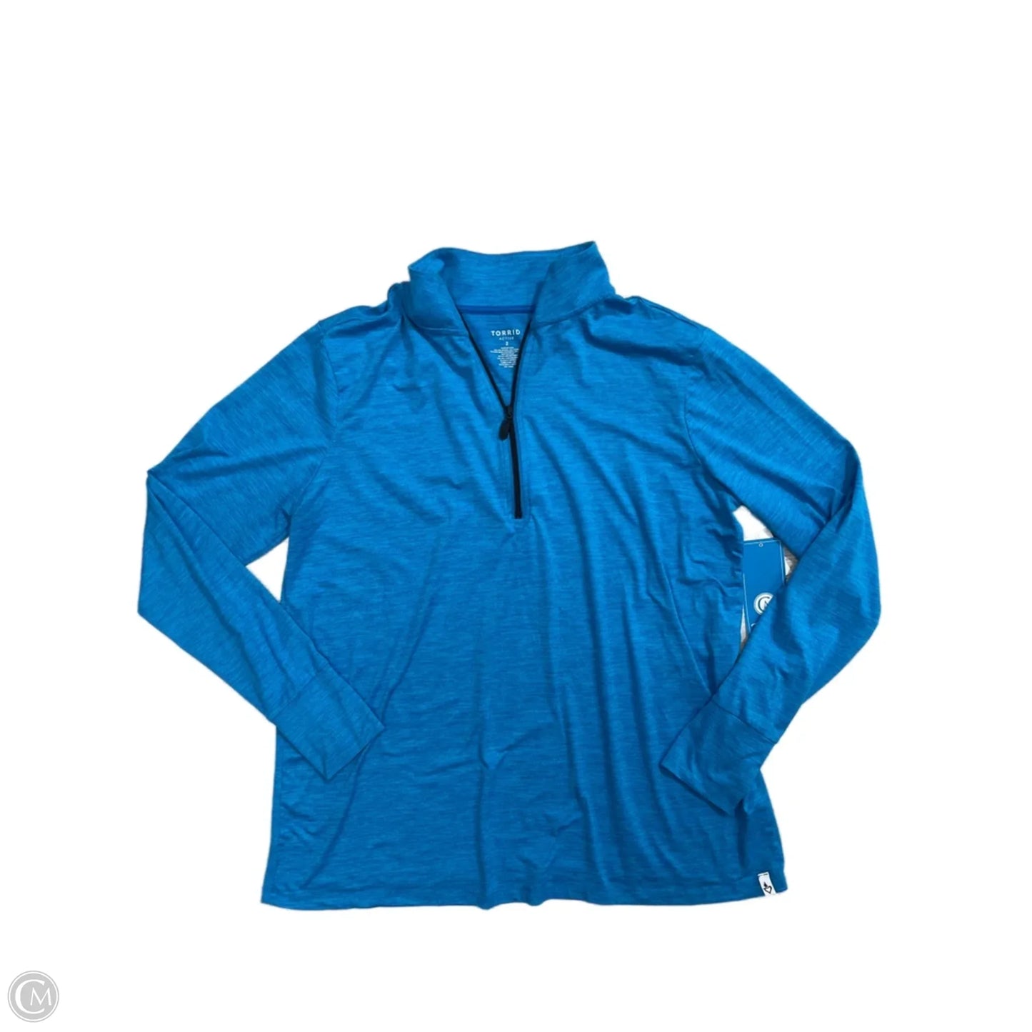 Athletic Top Long Sleeve Collar By Torrid In Blue, Size: 2x