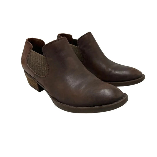 Boots Ankle Heels By Born In Brown, Size: 9