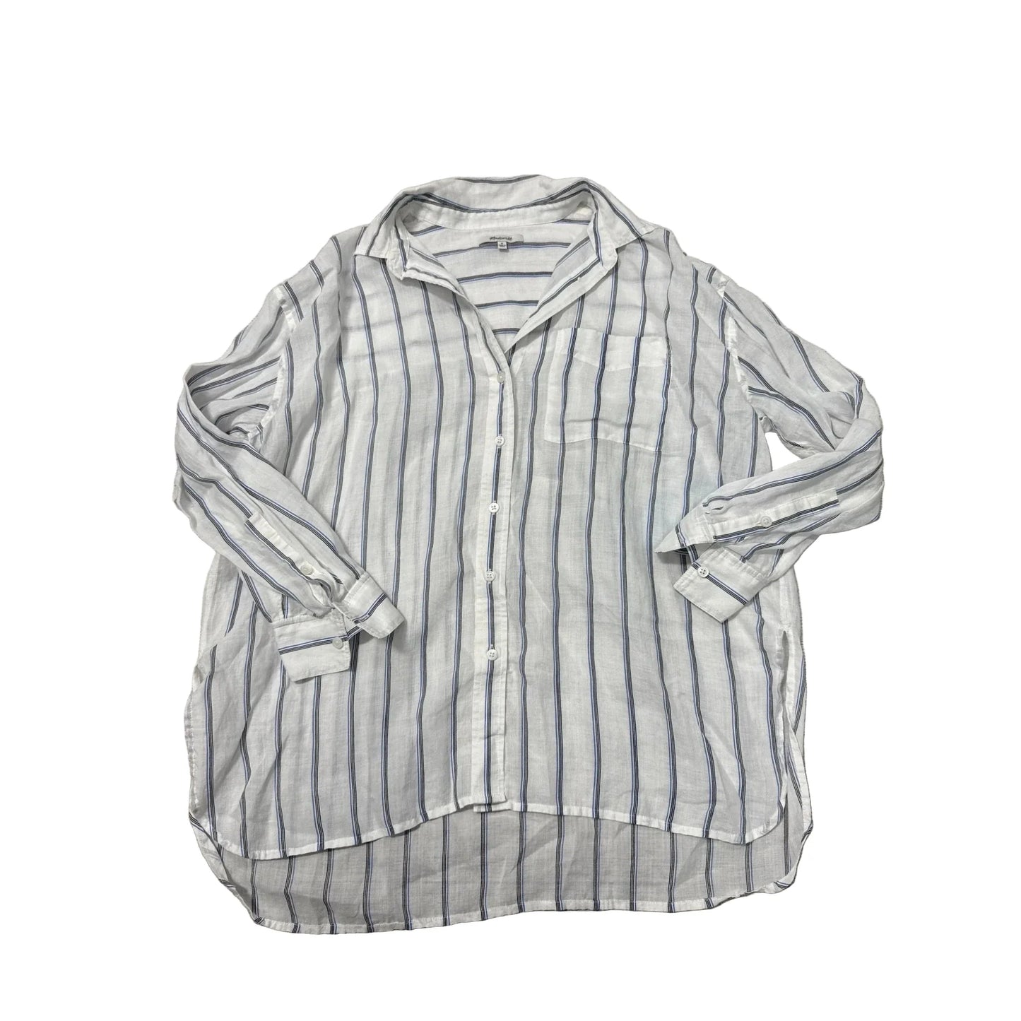 Top Long Sleeve By Madewell In Striped Pattern, Size: M