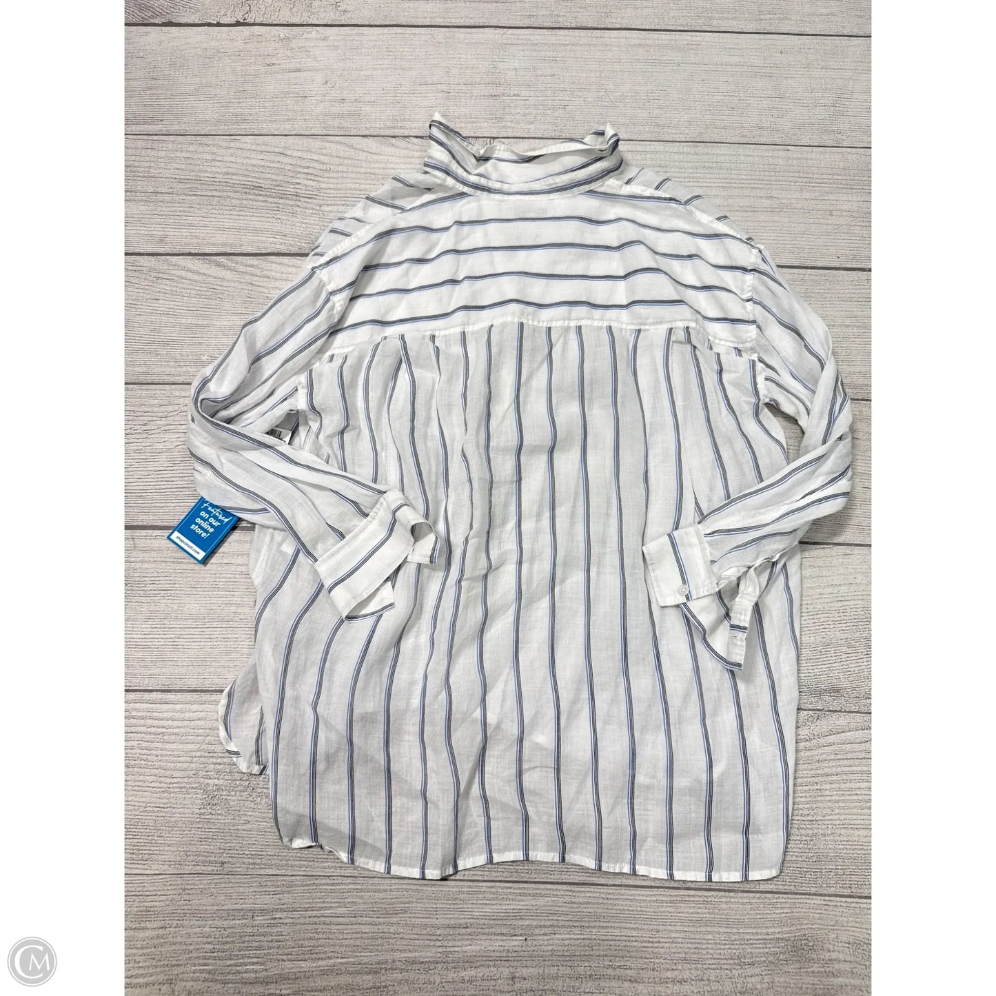 Top Long Sleeve By Madewell In Striped Pattern, Size: M
