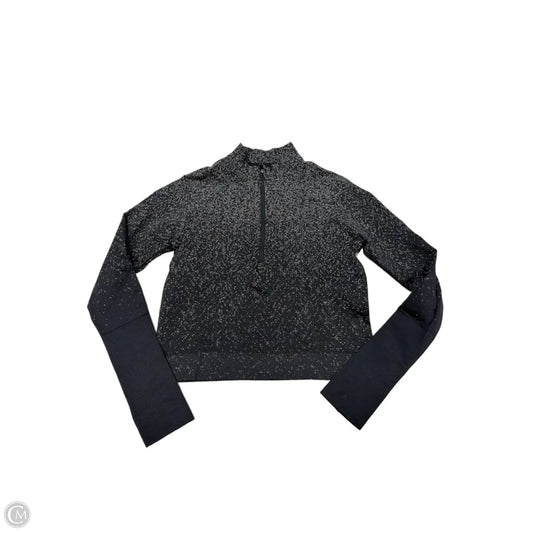 Athletic Top Long Sleeve Collar By Lululemon In Black & Grey, Size: M