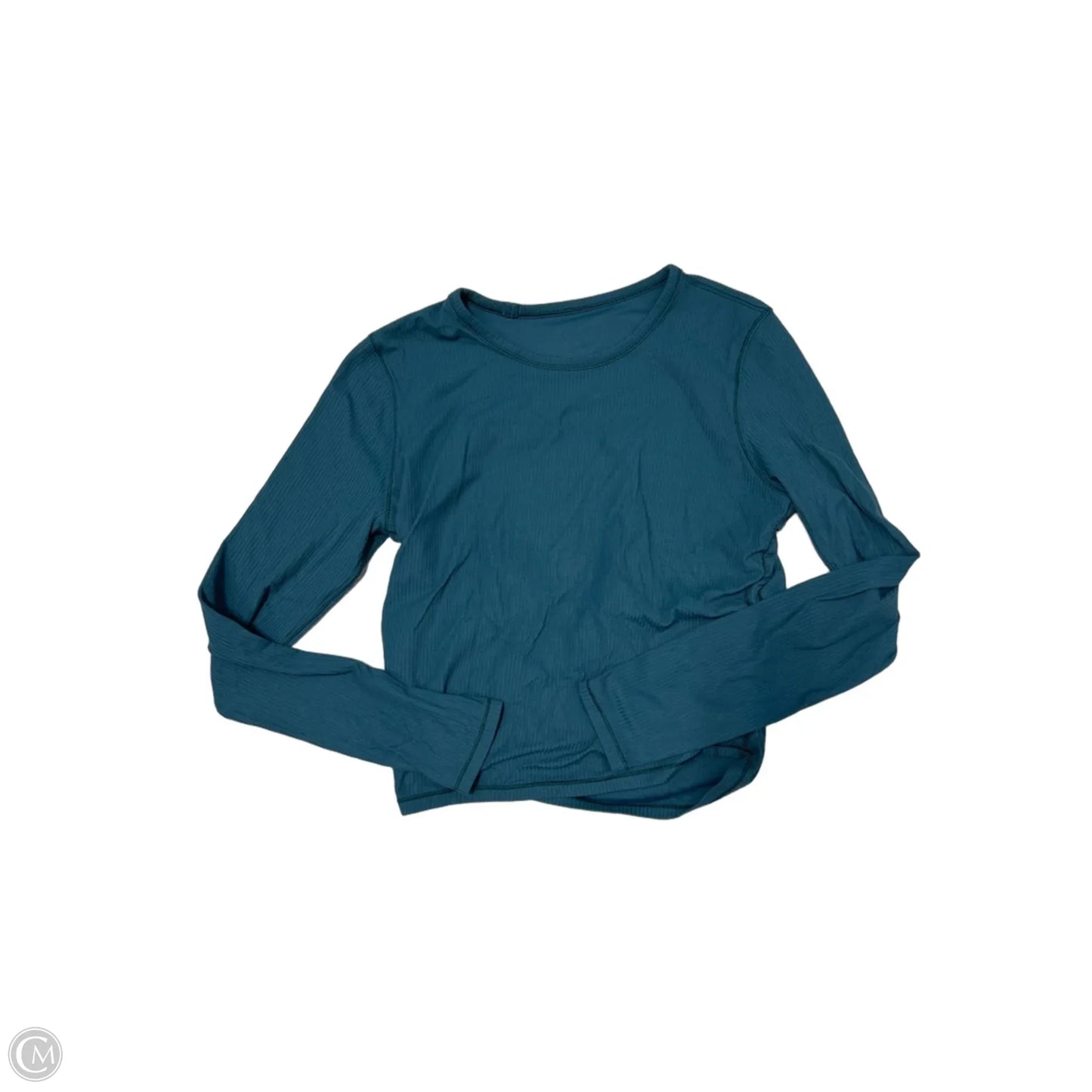 Athletic Top Long Sleeve Collar By Lululemon In Blue, Size: M