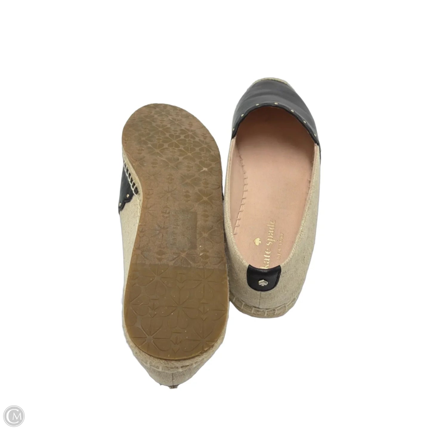 Espadrille Shoes Designer By Kate Spade In Black & Tan, Size: 9