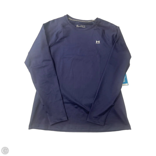 Athletic Top Long Sleeve Crewneck By Under Armour In Navy, Size: 2x