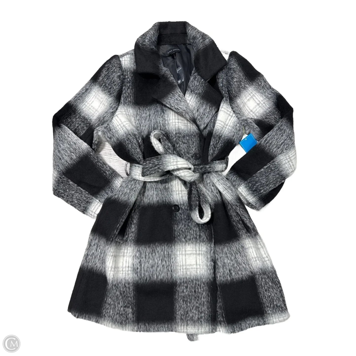 Coat Wool By Susan Graver In Black & White, Size: 2x
