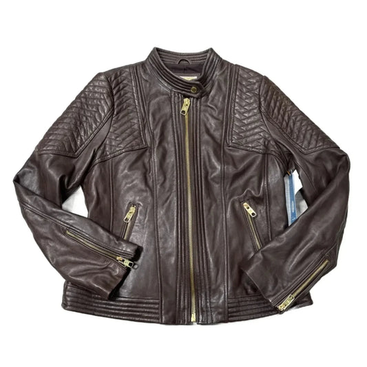 Jacket Designer By Michael Kors In Brown, Size: L