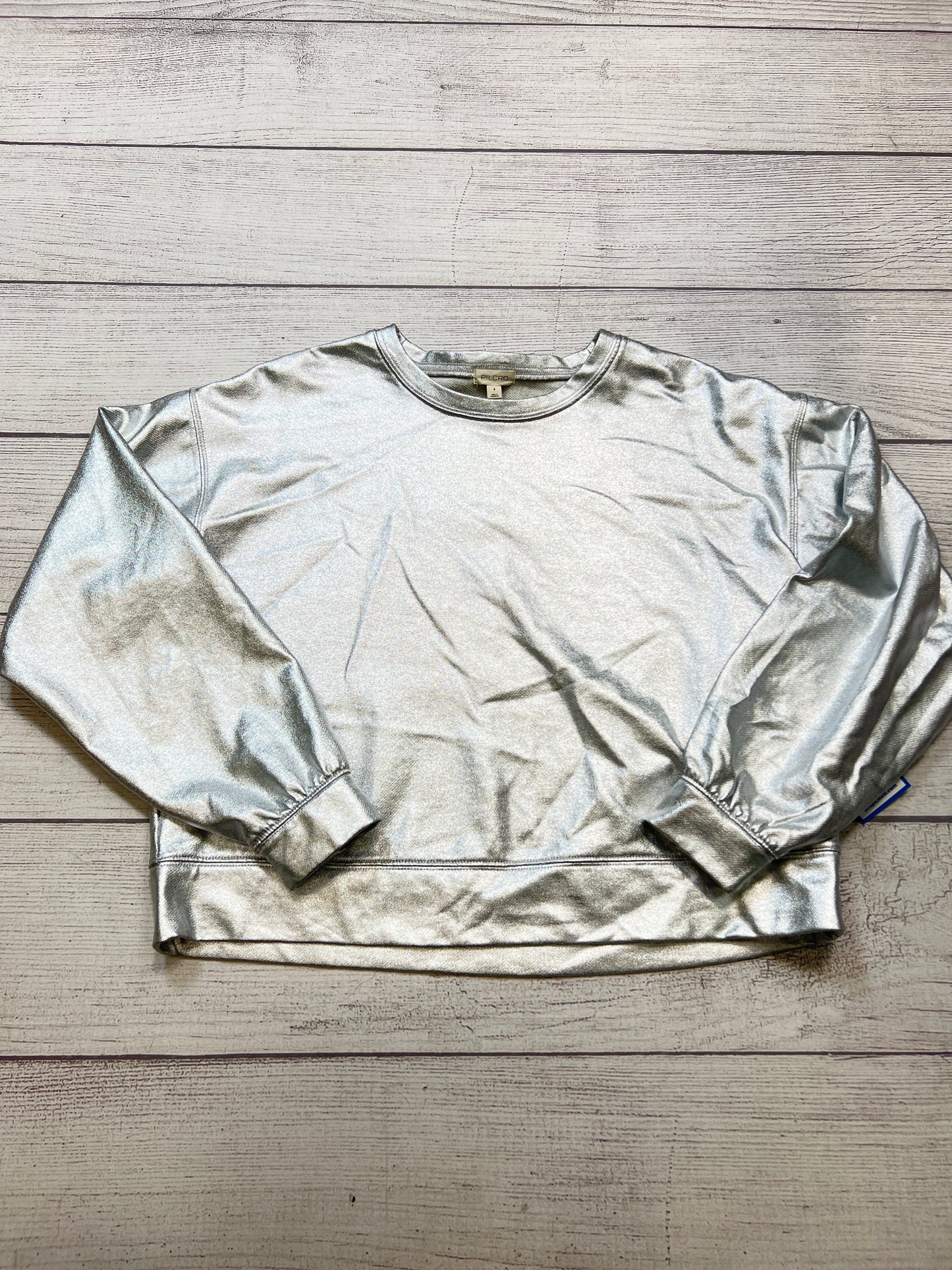 Top Long Sleeve By Pilcro In Silver, Size: S