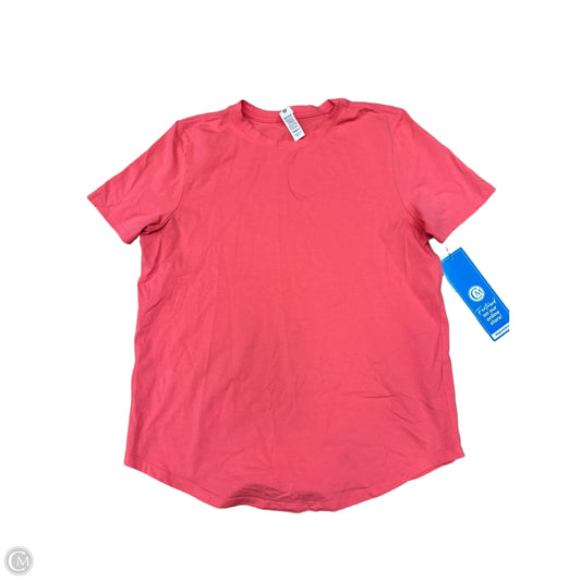 Athletic Top Short Sleeve By Lululemon In Orange, Size: M