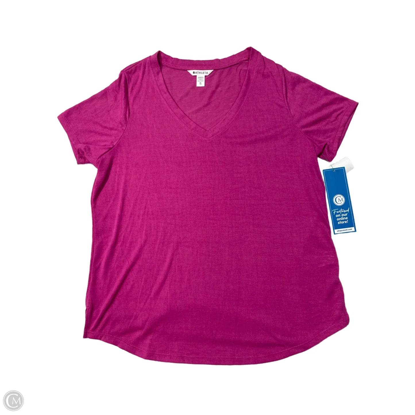 Athletic Top Short Sleeve By Athleta In Pink, Size: Xl