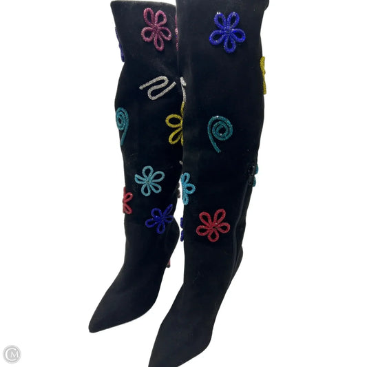 Boots Knee Heels By Betsey Johnson In Black, Size: 6.5