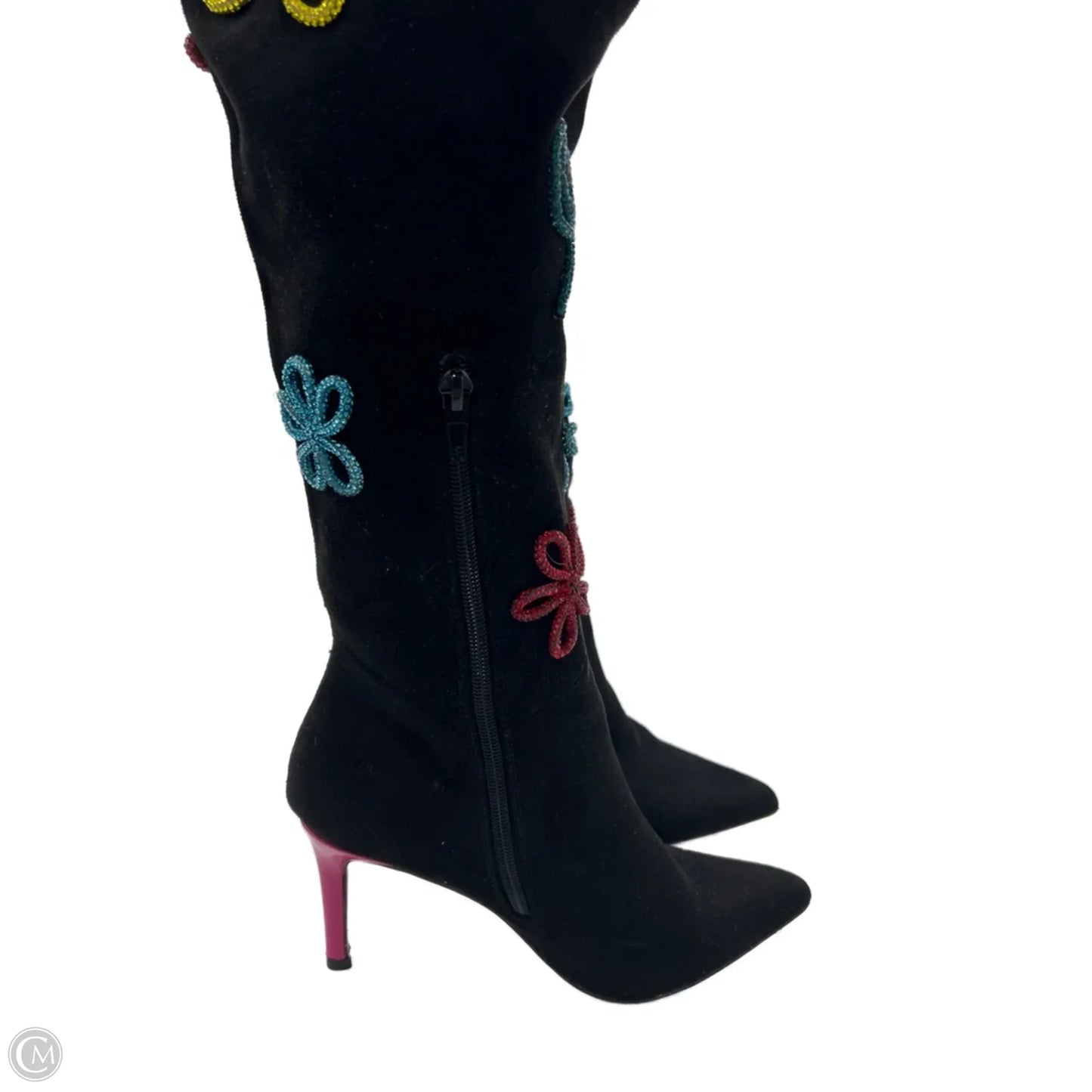 Boots Knee Heels By Betsey Johnson In Black, Size: 6.5