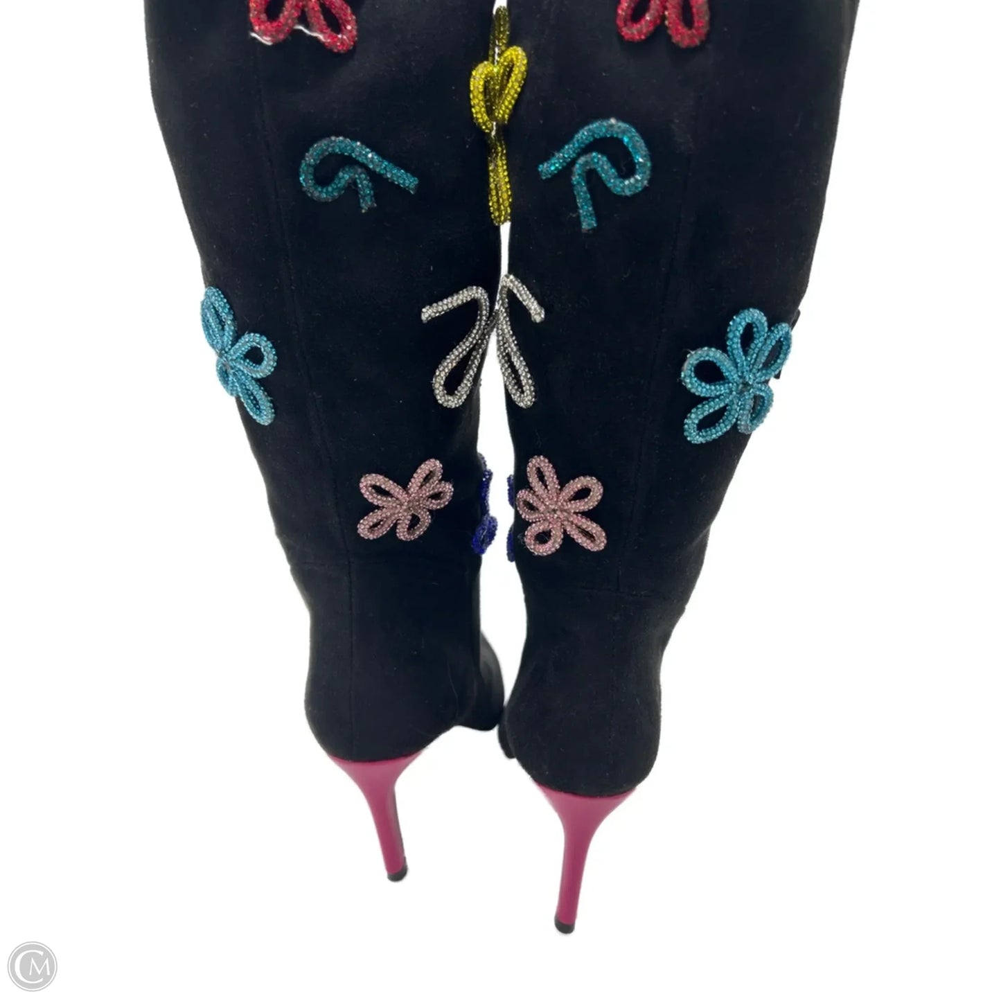 Boots Knee Heels By Betsey Johnson In Black, Size: 6.5