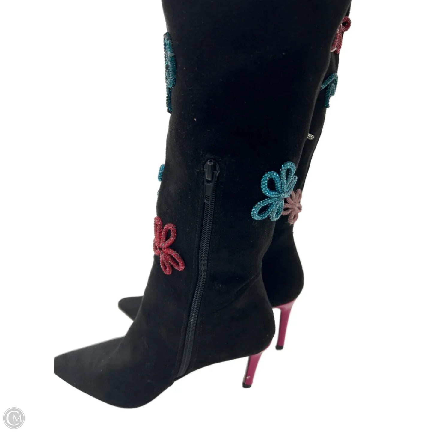 Boots Knee Heels By Betsey Johnson In Black, Size: 6.5