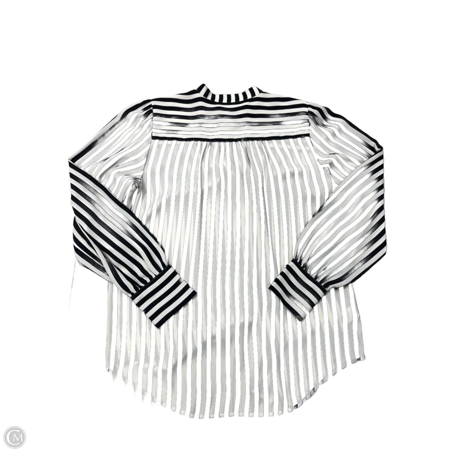 Blouse Long Sleeve By Loft In Black & White, Size: S