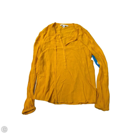 Top Long Sleeve Designer By Diane Von Furstenberg In Yellow, Size: M