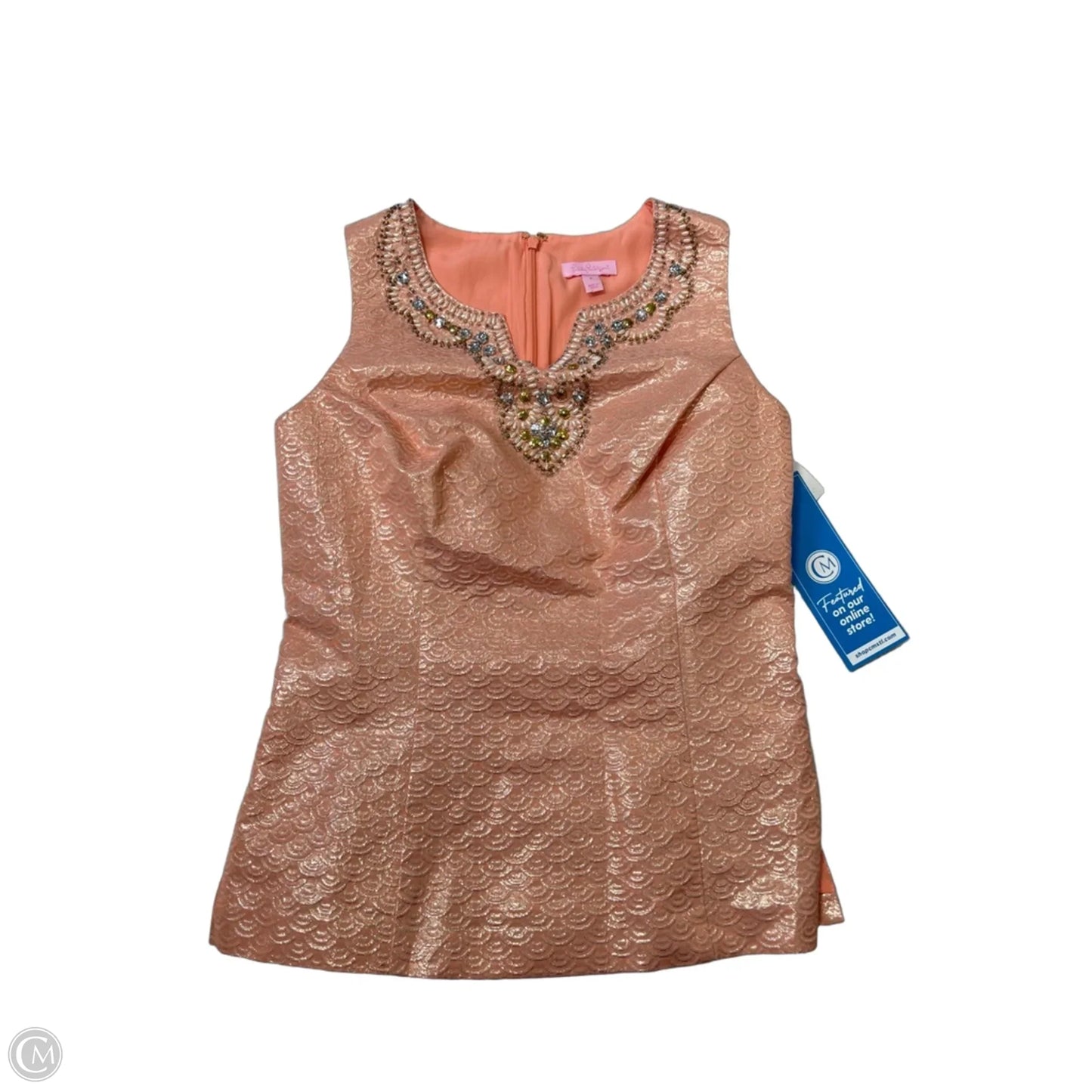 Top Sleeveless Designer By Lilly Pulitzer In Orange, Size: S