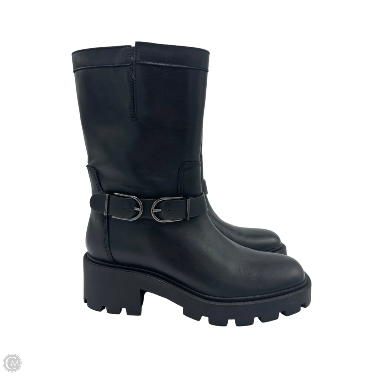 Boots Mid-calf Flats By Franco Sarto In Black, Size: 7.5