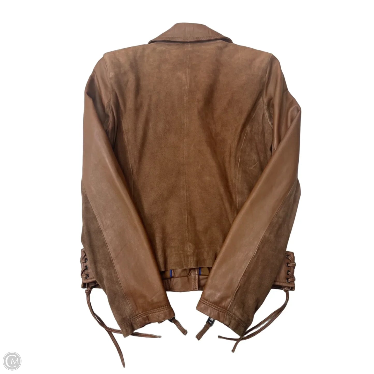 Jacket Leather By Wilsons Leather In Brown, Size: M