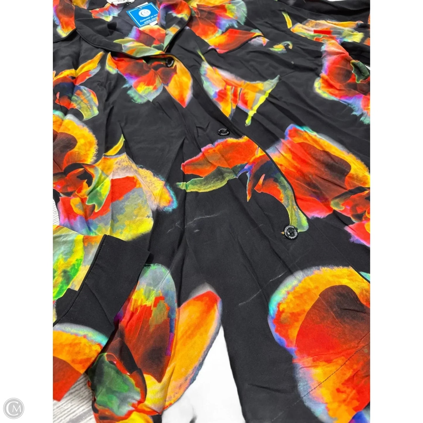 Blouse Long Sleeve By Alexander Mcqueen In Black Floral, Size: Onesize