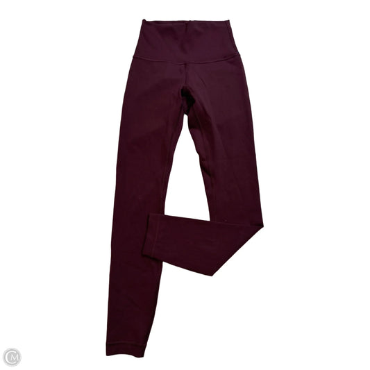 Athletic Leggings By Lululemon In Maroon, Size: Xs