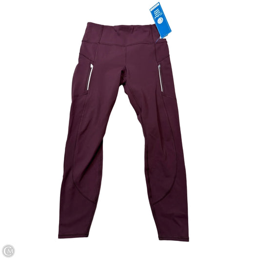 Athletic Leggings By Athleta In Maroon, Size: M