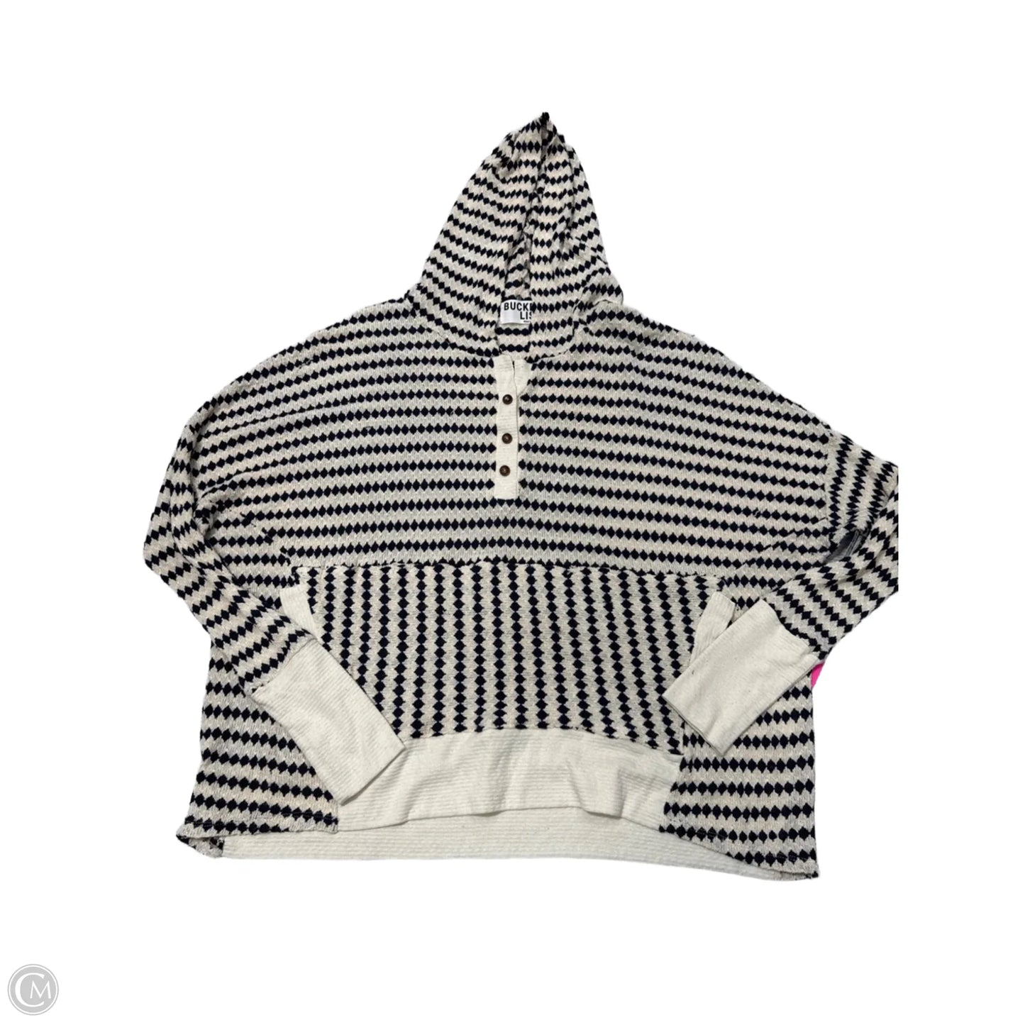 New! Top Long Sleeve By Bucket List In Blue & White, Size: Osfm