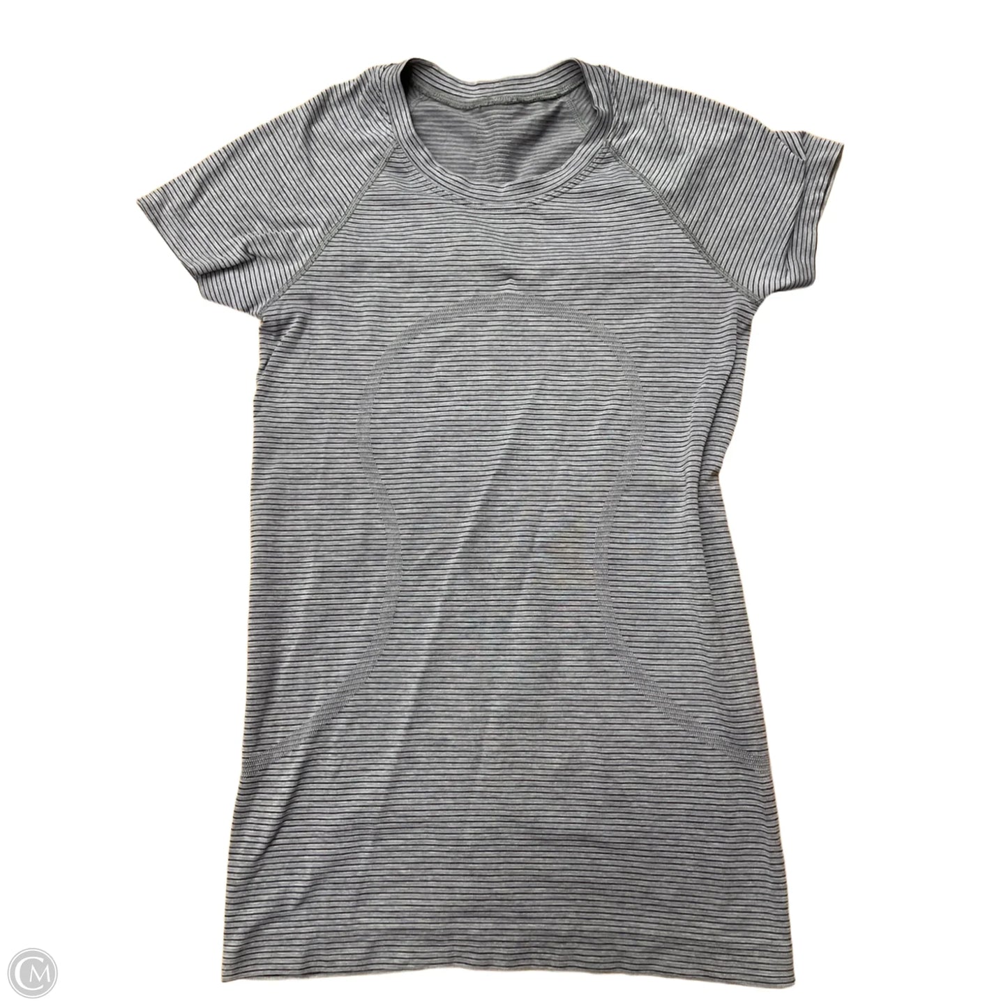 Athletic Top Short Sleeve By Lululemon In Grey, Size: S