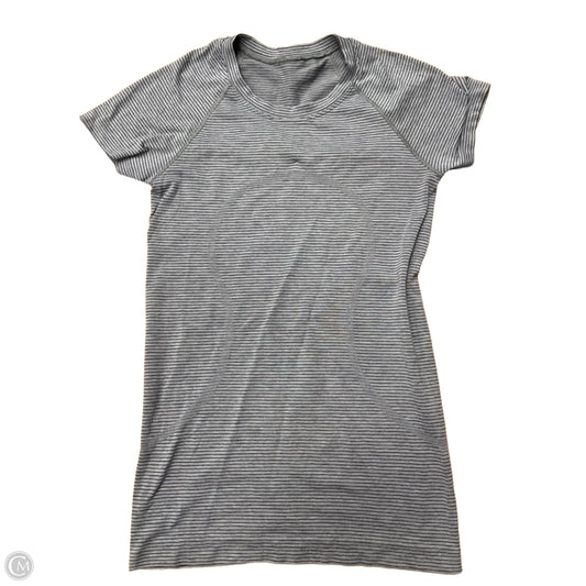 Athletic Top Short Sleeve By Lululemon In Grey, Size: S
